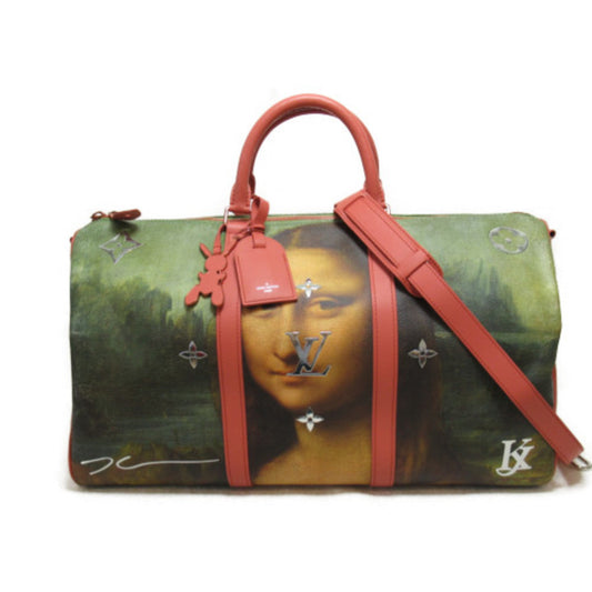 LOUIS VUITTON Da Vinci Keepall Bandouliere 50 Pink Masters collection PVC coated canvas M43377