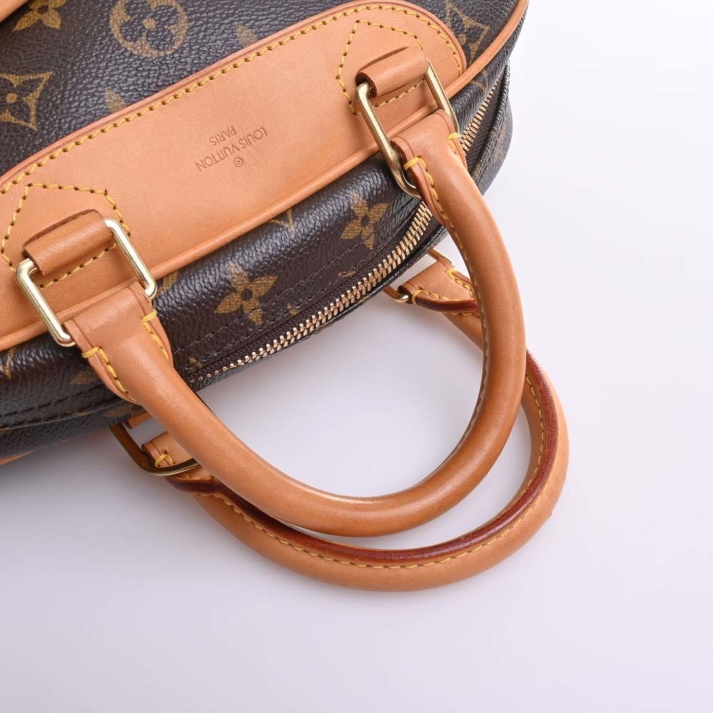 LOUIS VUITTON Monogram True Bill Handbag M42228 Brown Women's