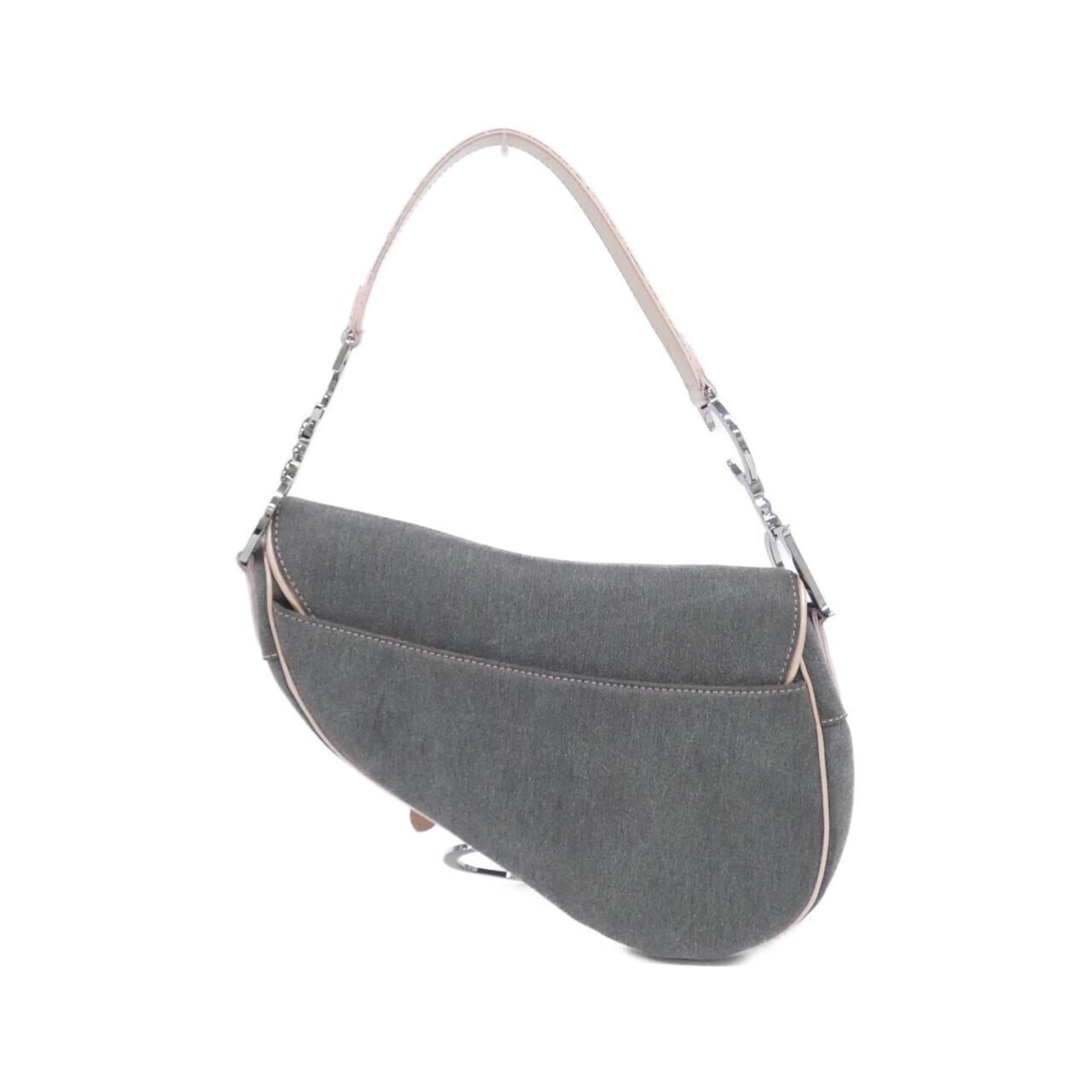 Christian Dior Gray Pink Denim Shoulder Bag ()