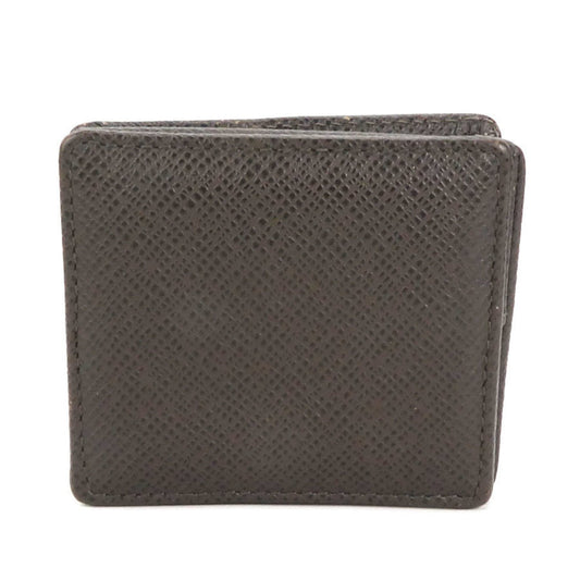 LOUIS VUITTON coin case taiga dark brown men's