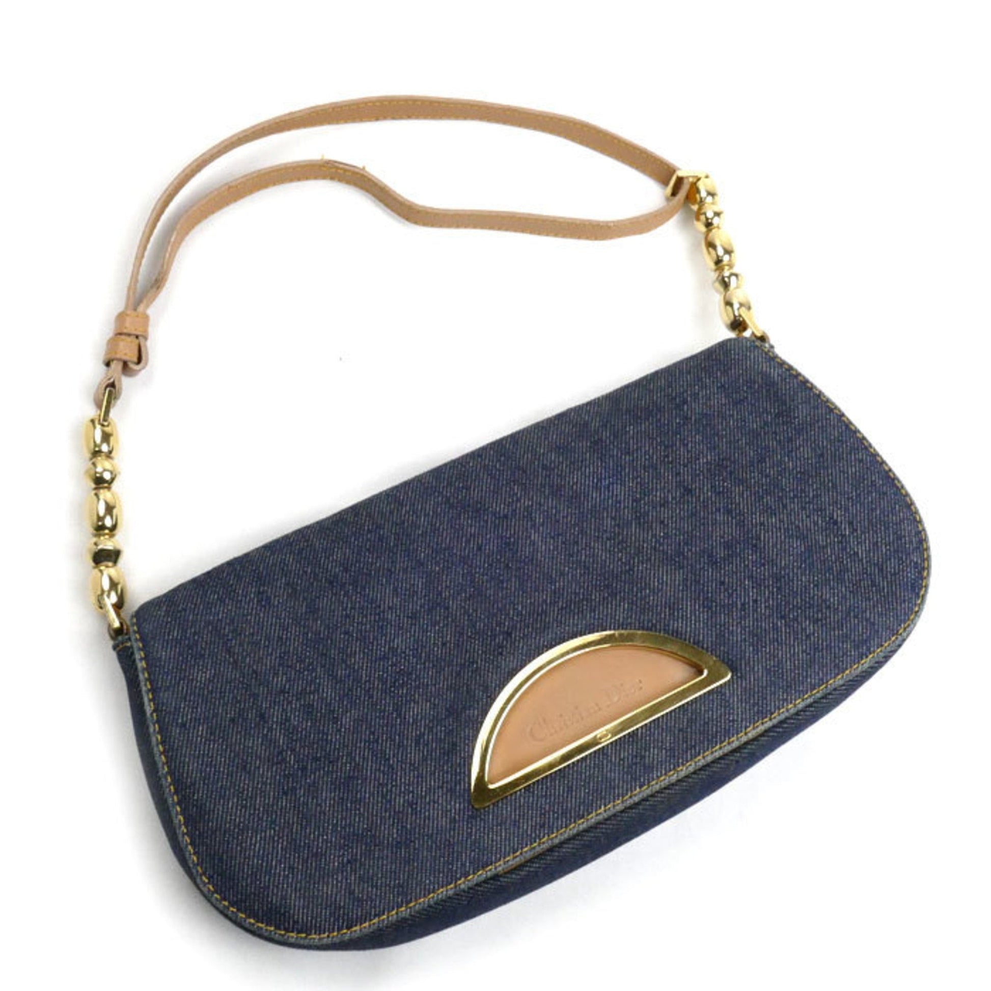 Christian Dior Blue Denim Shoulder Bag ()