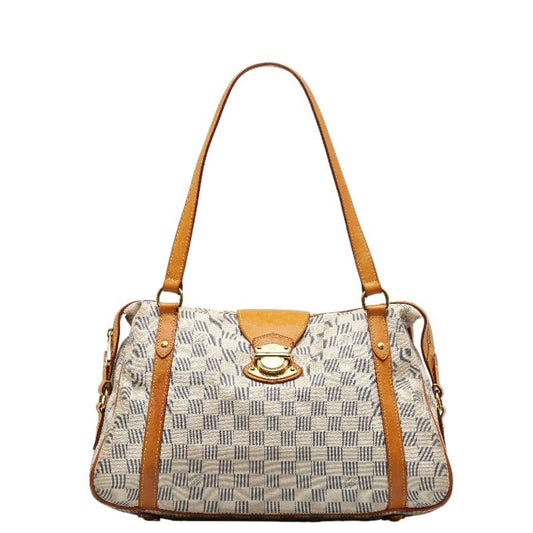 LOUIS VUITTON Damier Azur Streza PM Handbag Tote Bag N42220 White PVC Leather Ladies