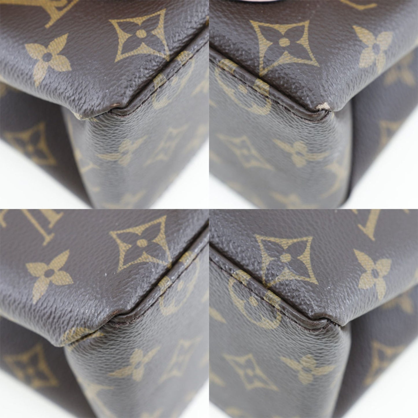 LOUIS VUITTON Marignan Handbag 2WAY Shoulder M43960 Monogram Canvas x Calf Rose Poodle Brown/Pink AR4128 Ladies