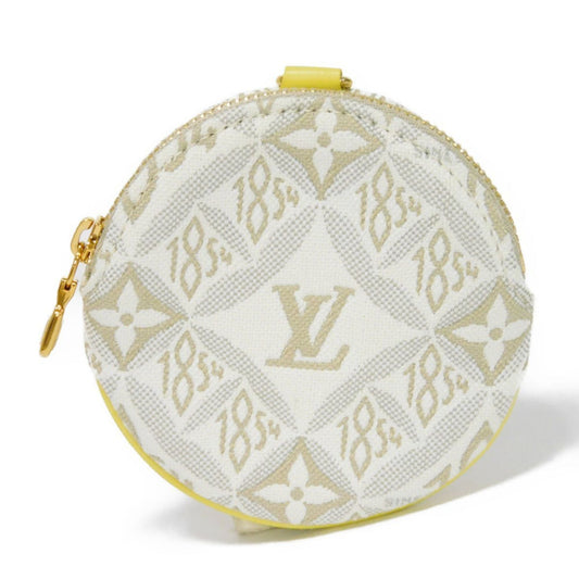 LOUIS VUITTON Coin Case Portomone Long Round Ecru Jaune Yellow Monogram Jacquard SINCE 1854 M81173 Men's Women's Wallet