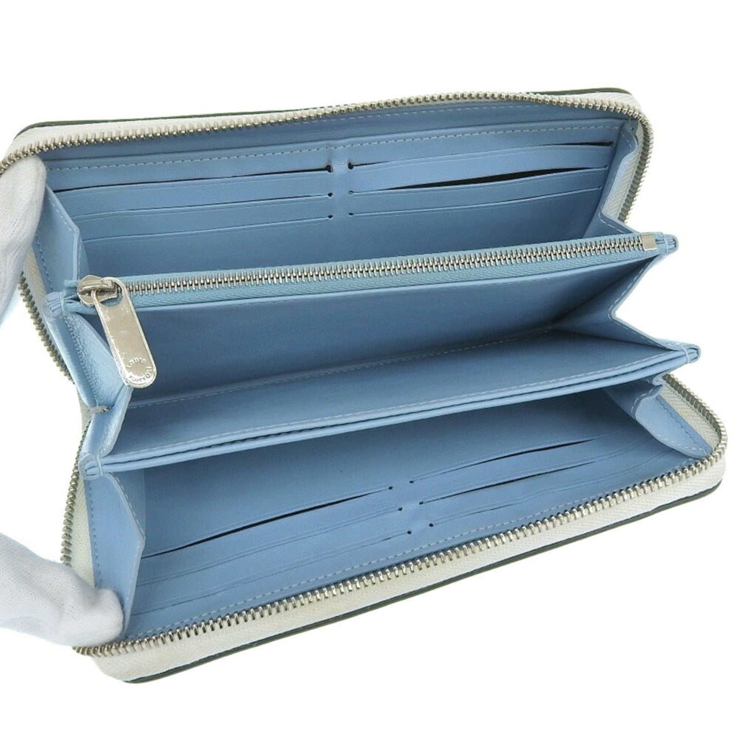 LOUIS VUITTON Monogram Mahina Zippy Punching Blue Gradation M80494