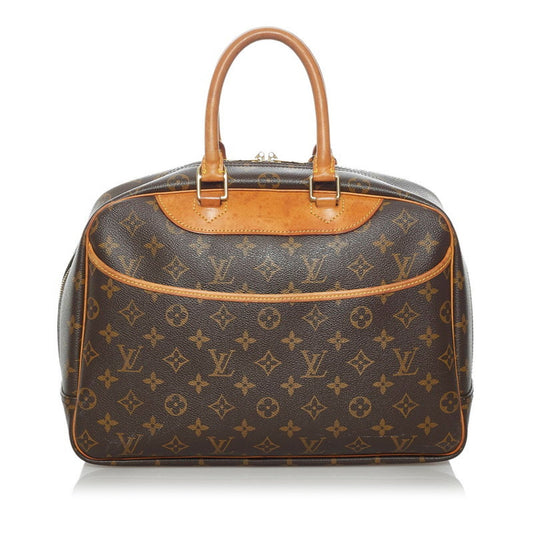 Louis Vuitton Monogram Deauville Handbag M47270 Brown PVC Leather Ladies LOUIS VUITTON