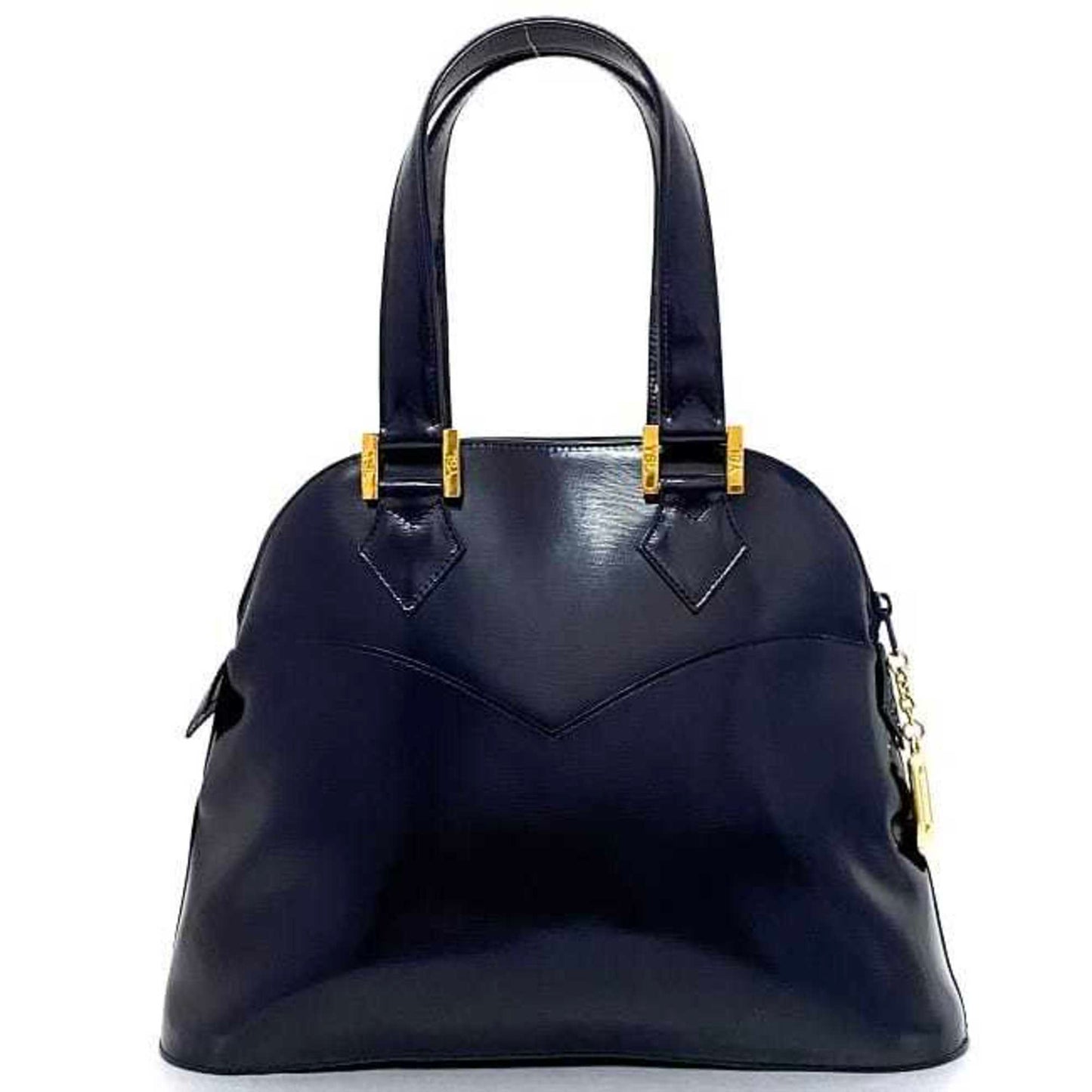Yves Saint Laurent GP Charm Handbag in Navy Leather