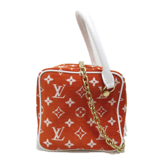 LOUIS VUITTON LV match square bag Red leather Monogram jacquard velvet M46212
