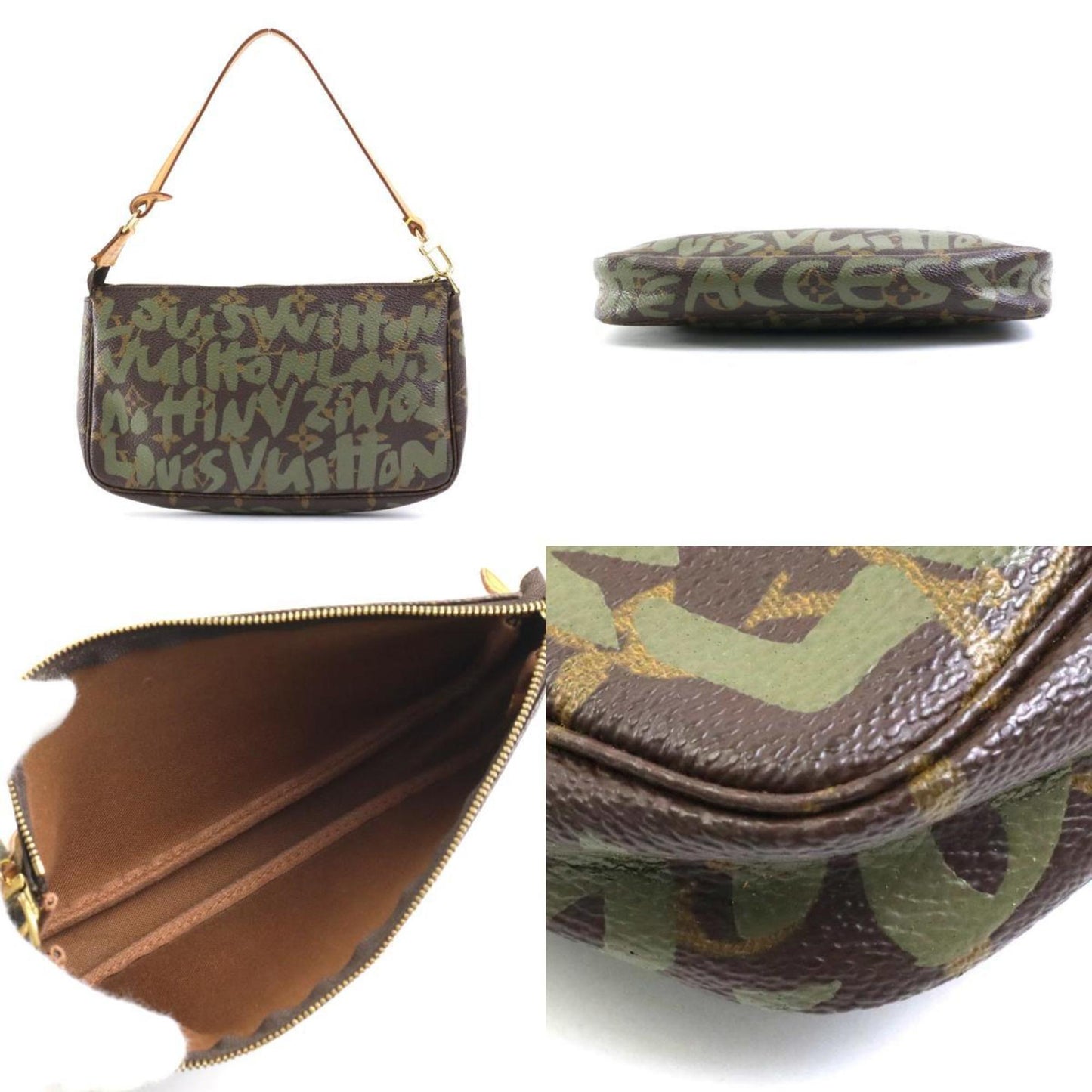 LOUIS VUITTON Handbag Accessory Pouch Monogram Graffiti Pochette Canvas Brown/Khaki Ladies M45484