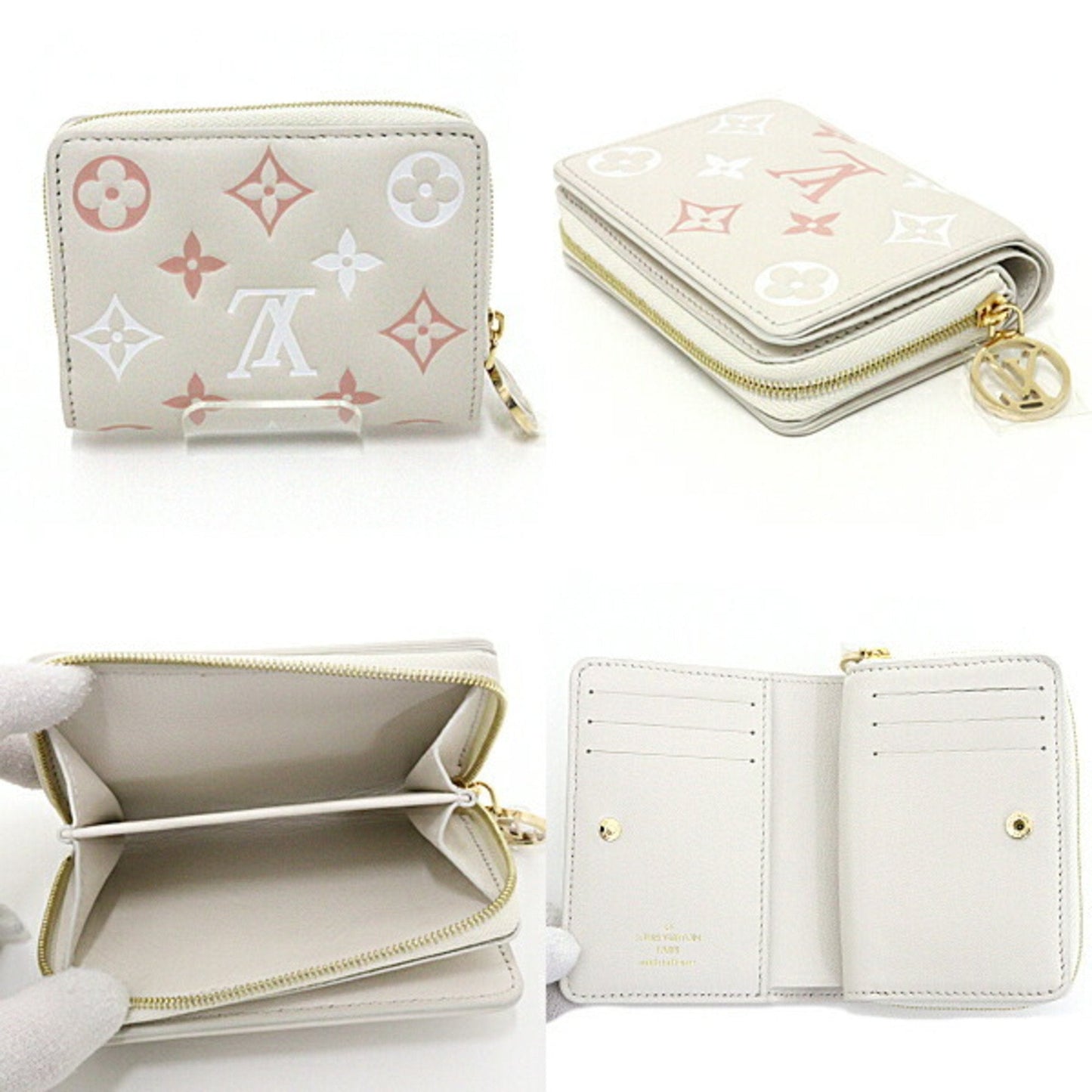 LOUIS VUITTON M82291 Wallet Beige,Monogram,Pink,White