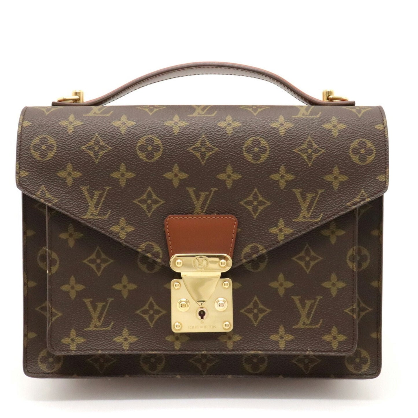 LOUIS VUITTON Monogram Monceau 28 Second Bag Handbag Missing Key M51185