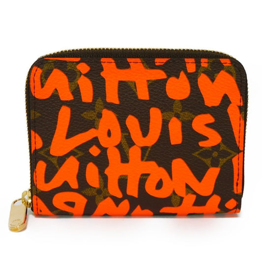 LOUIS VUITTON Coin Case Zippy Purse Orange Round Zipper Monogram Graffiti M93708 Men's Women's Wallet