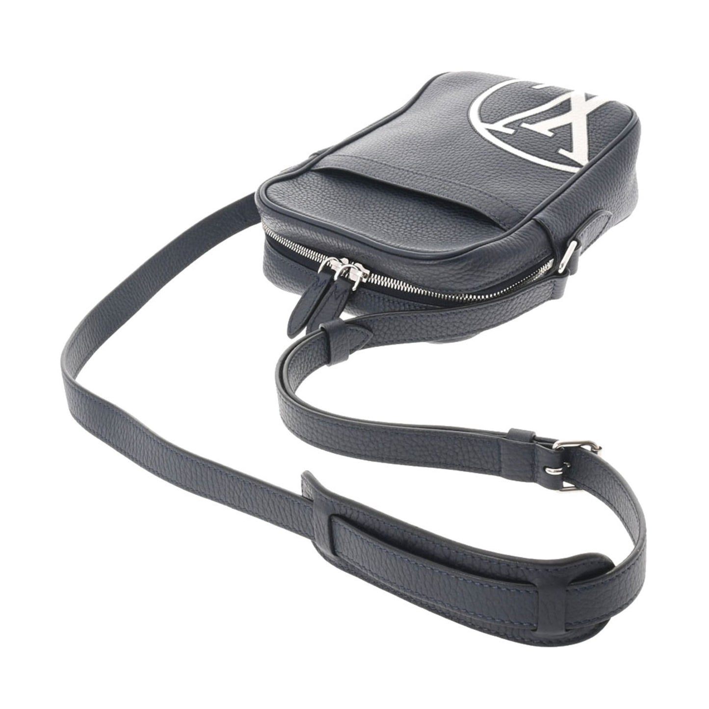 LOUIS VUITTON LV Circle Danube PM Andigo Blue M54787 Men's Taurillon Leather Shoulder Bag
