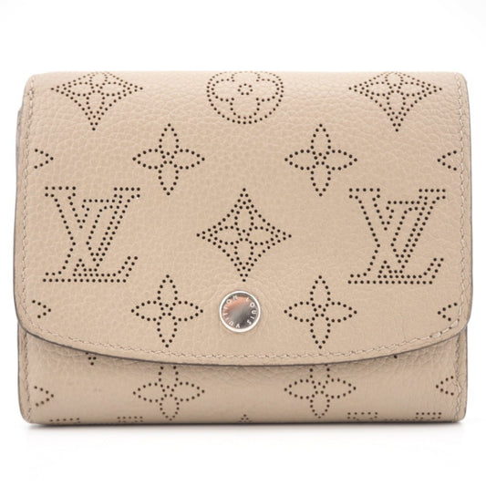 LOUIS VUITTON M62542 Portefeuilles Compact Mahina Bifold Wallet Beige Women's