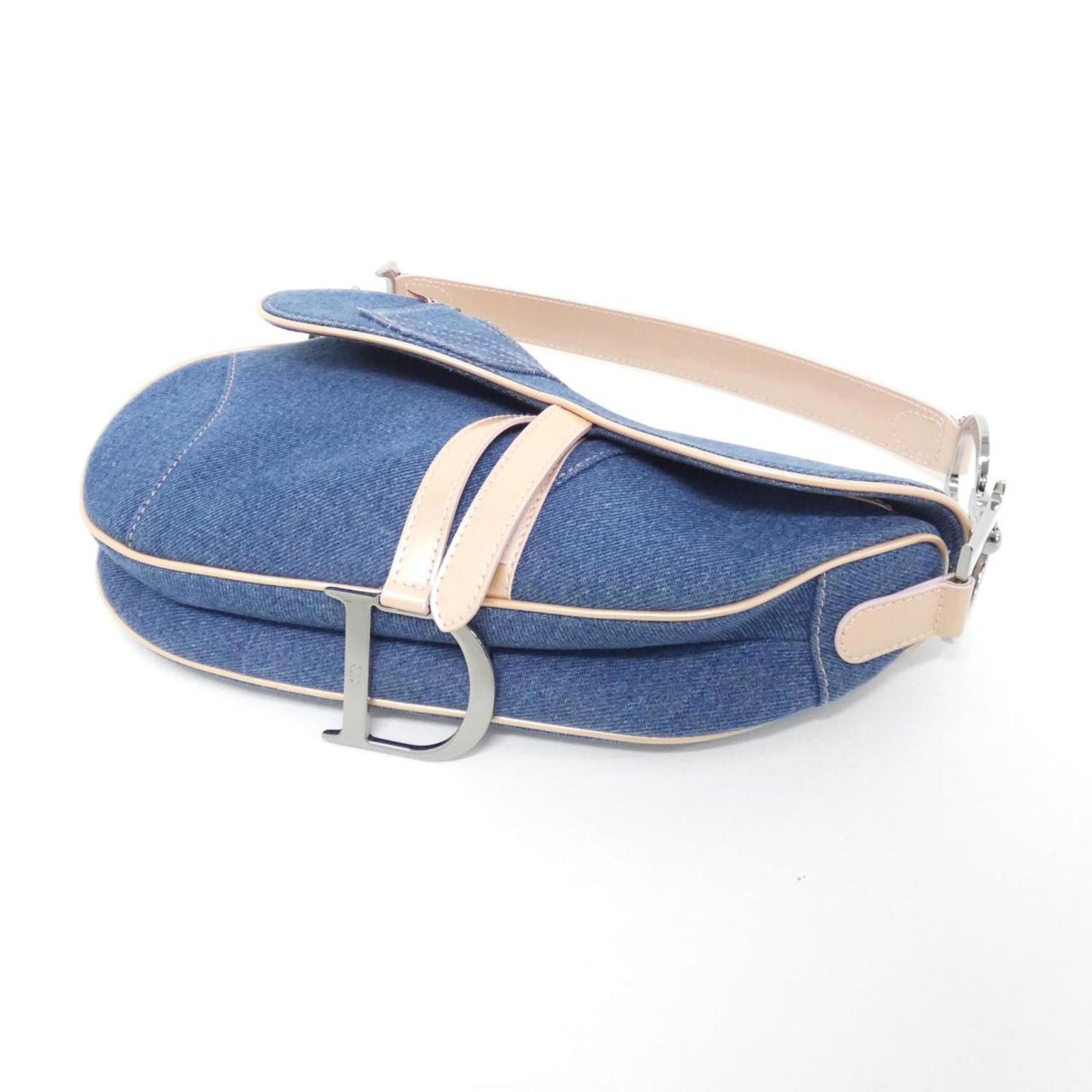 Christian Dior Blue Pink Denim Shoulder Bag ()