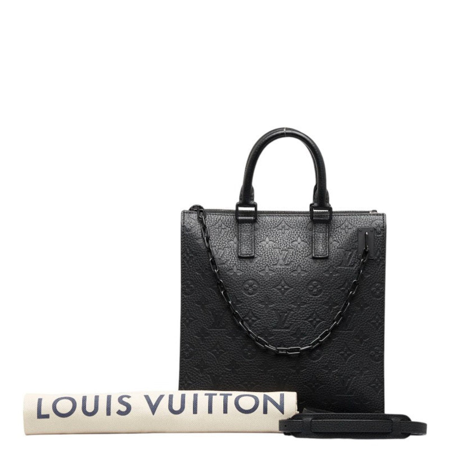 LOUIS VUITTON Monogram Emplant Sacpla Shoulder Bag M55924 Noir Black Calf Leather Women's