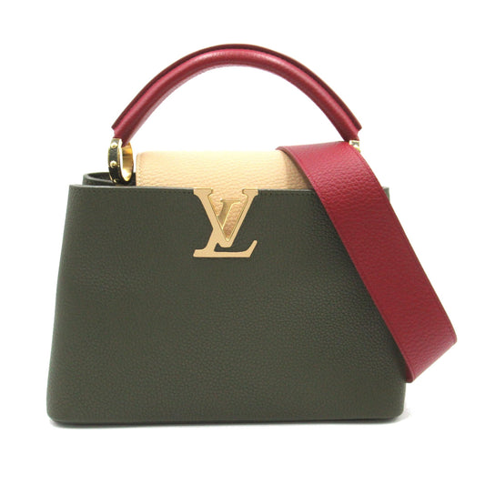 LOUIS VUITTON CapucineBB Khaki Beige Taurillon Clemence Leather leather