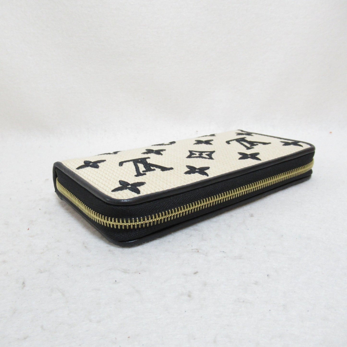 LOUIS VUITTON LV by the Pool Zippy Wallet Round Long Wallet Black Natural cotton M82529