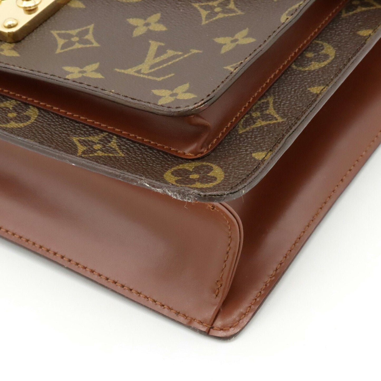 LOUIS VUITTON Monogram Monceau 28 Second Bag Handbag Missing Key M51185