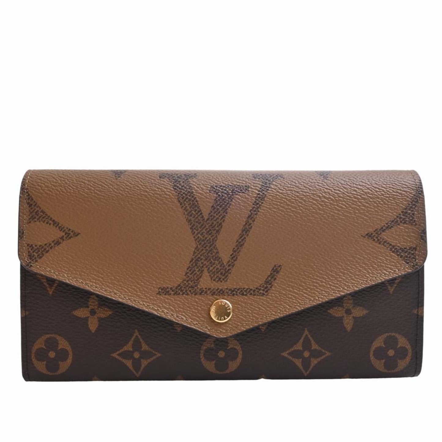 LOUIS VUITTON Monogram Giant Reverse Portefeuille Sarah Long Wallet M80726 Brown Women's