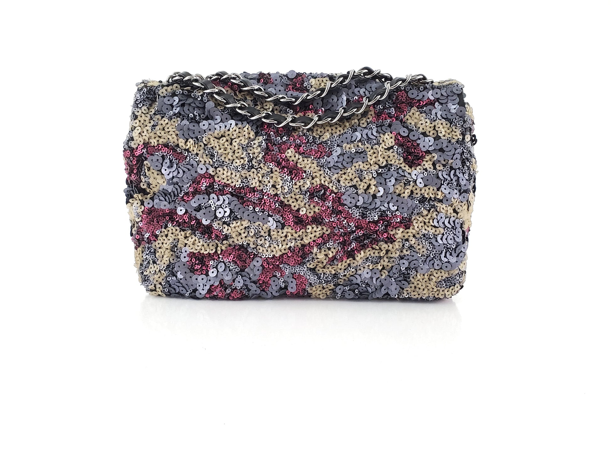 Chanel 2013 Sequin Embellished Metallic Pink Flap Bag - Rovelle Bags