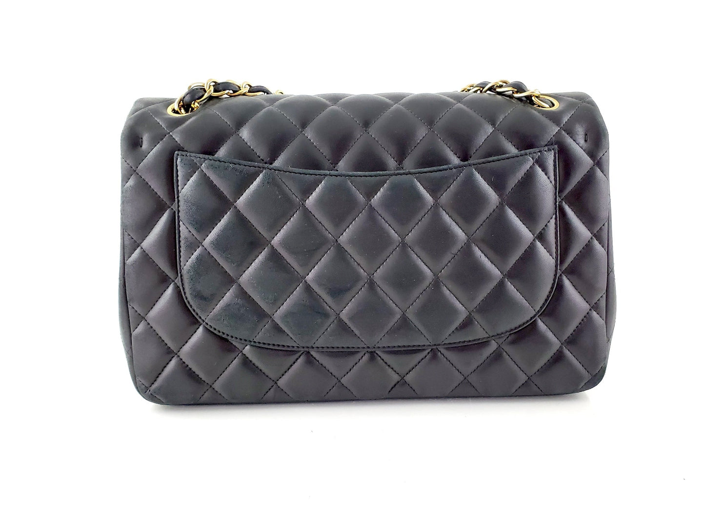 Chanel Lambskin Quilted Gold Hardware Jumbo Flap Bag - Rovelle Bags