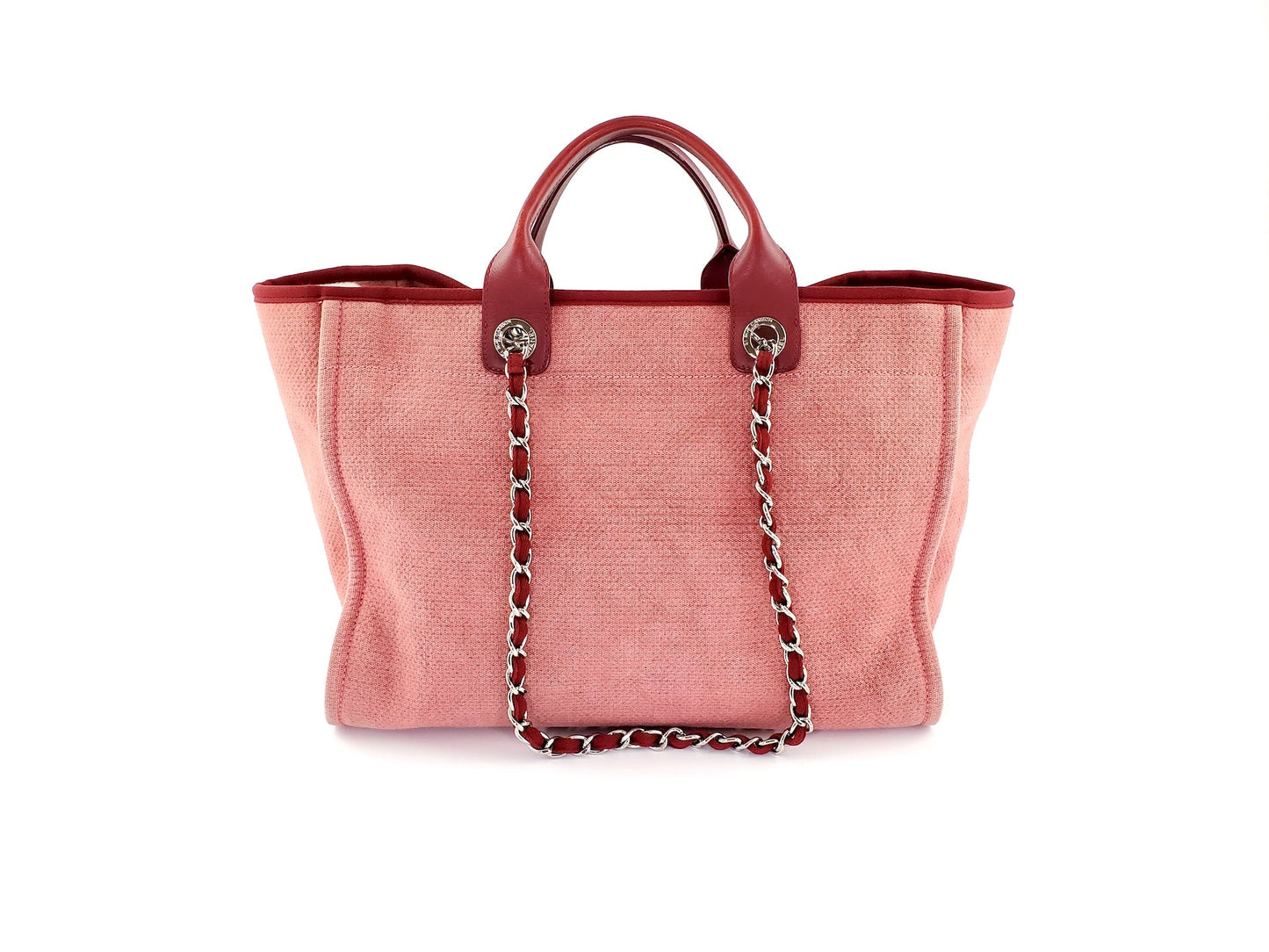 Chanel Deauville Large Red Pink 2012 Tote Bag - Rovelle Bags