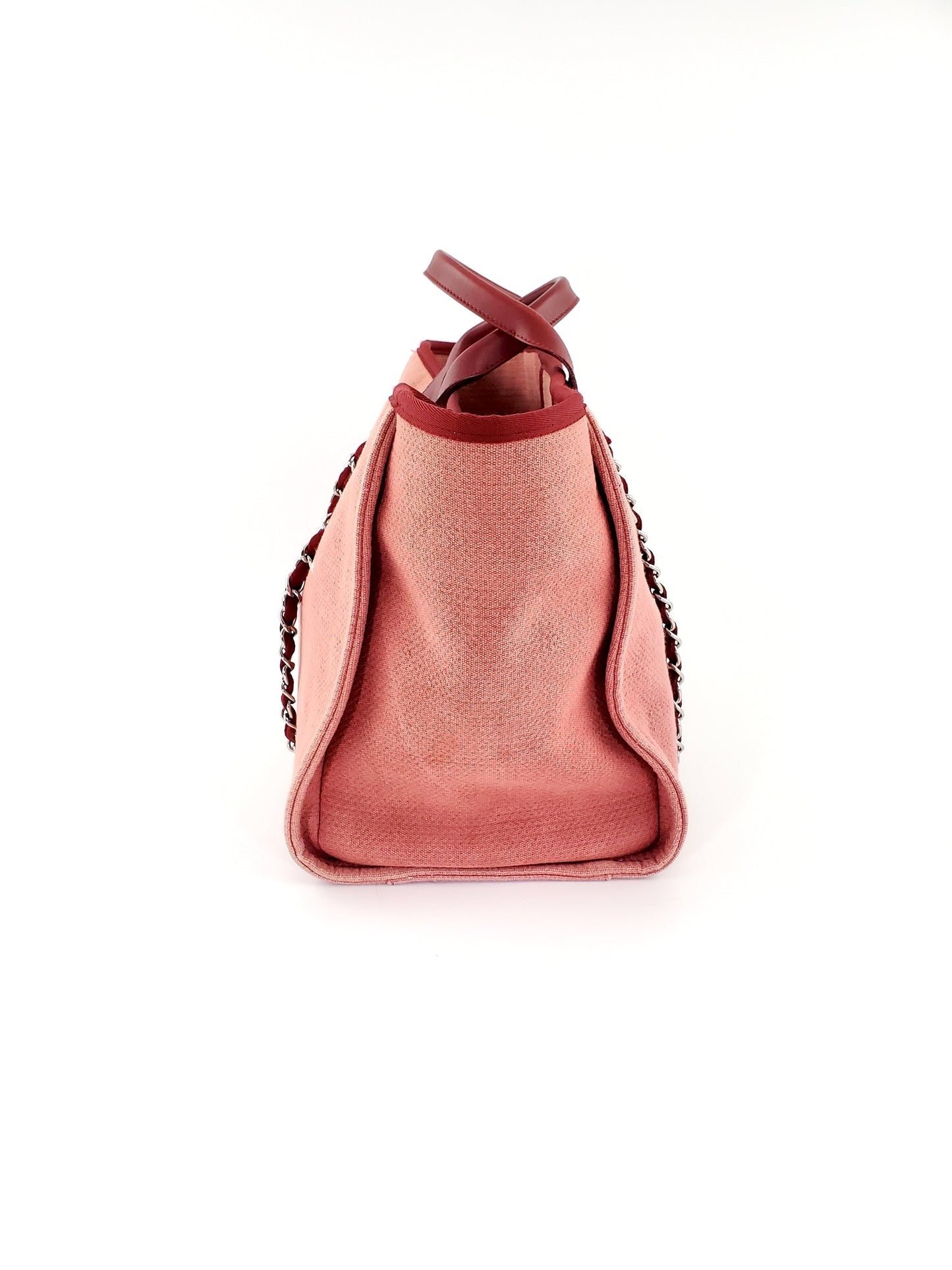 Chanel Deauville Large Red Pink 2012 Tote Bag - Rovelle Bags