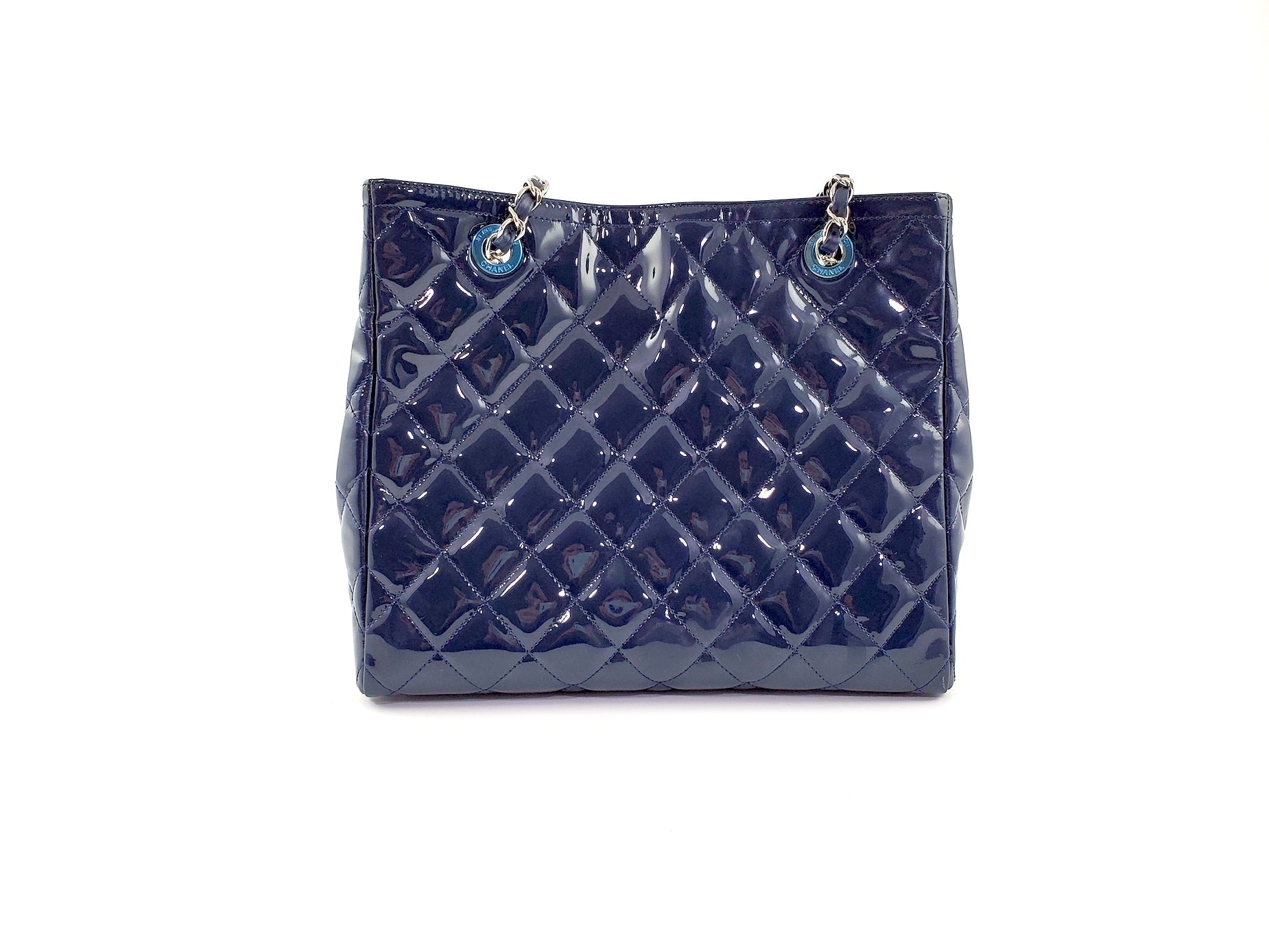 Chanel Coco Shine Small Navy Quilted Tote Bag - Rovelle Bags