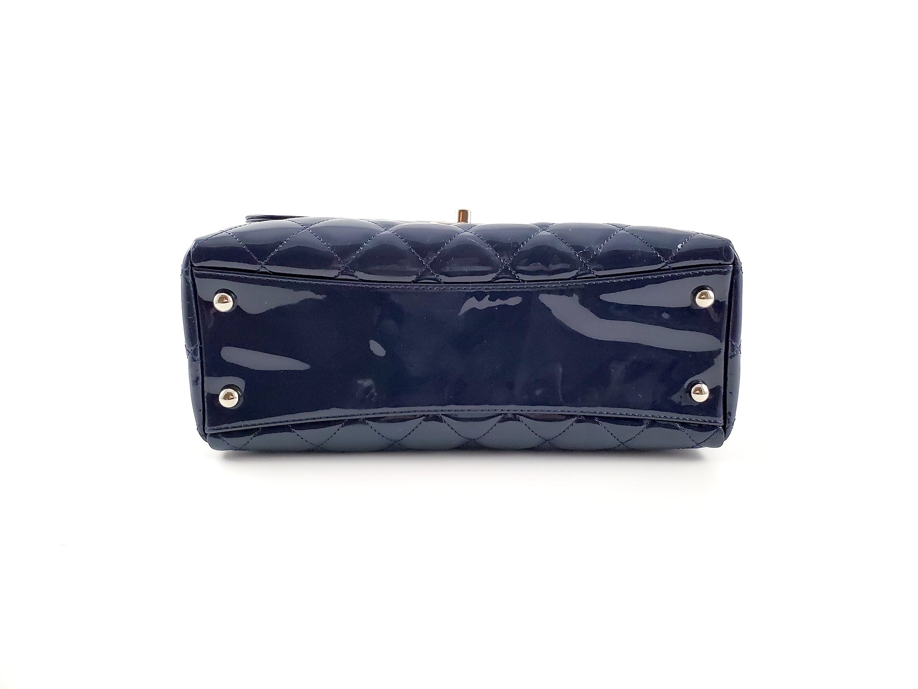 Chanel Coco Shine Small Navy Quilted Tote Bag - Rovelle Bags