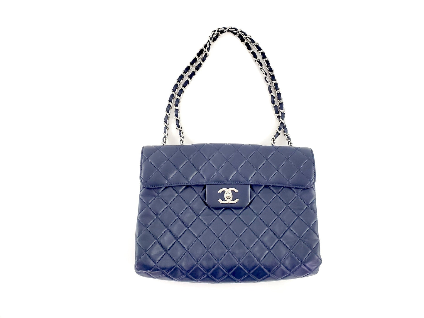Chanel Navy Lambskin Single Flap Flap Bag - Rovelle Bags