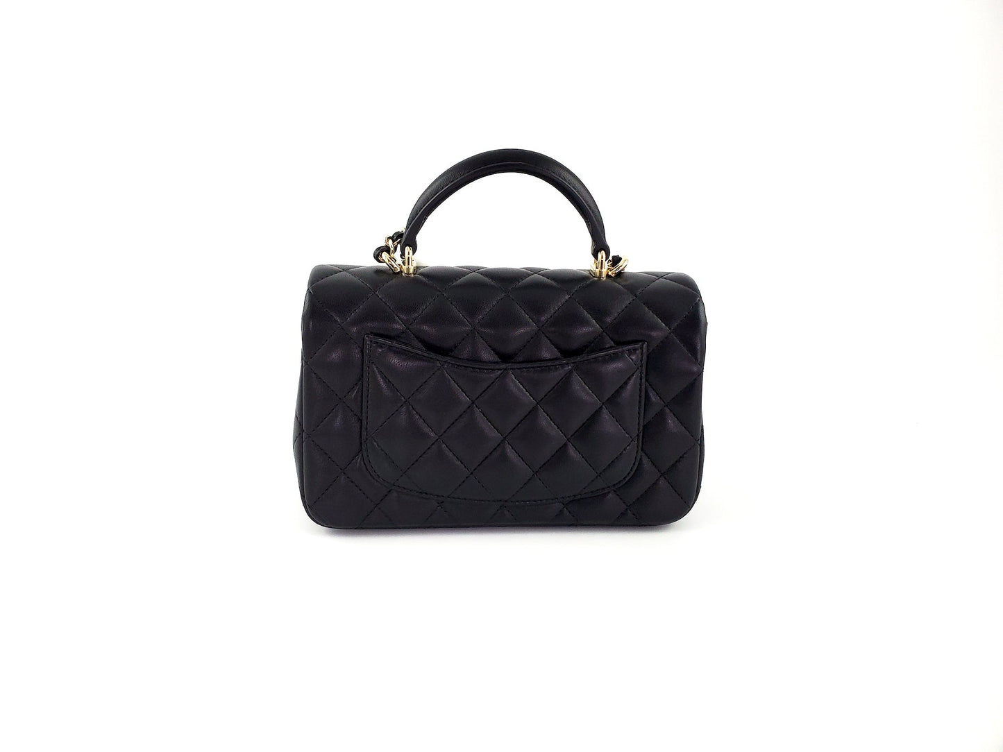 Chanel 22P Top Handle Black Rectangular Flap Bag - Rovelle Bags
