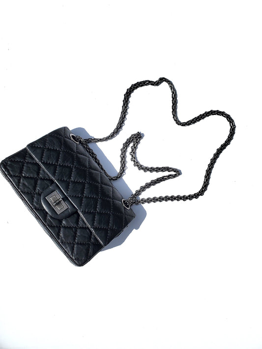 Chanel Classic Reissue 2.55 224 Black Flap Bag - Rovelle Bags