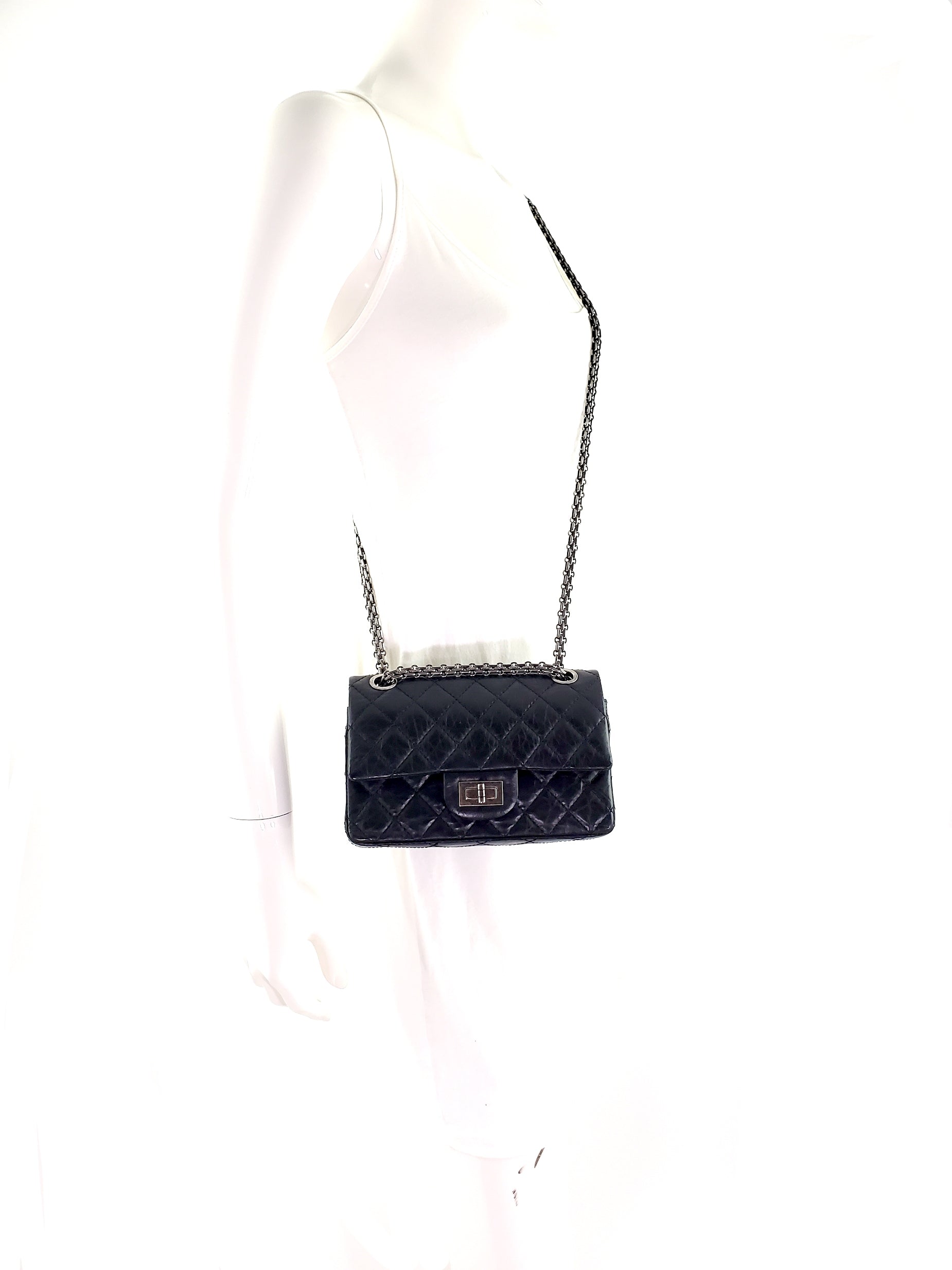 Chanel Classic Reissue 2.55 224 Black Flap Bag - Rovelle Bags