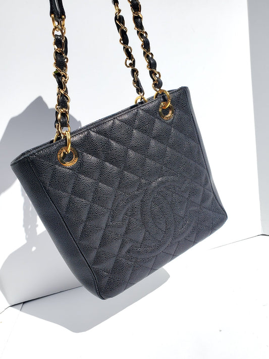 Chanel Black Caviar Petit 2011 Quilted Tote Bag - Rovelle Bags