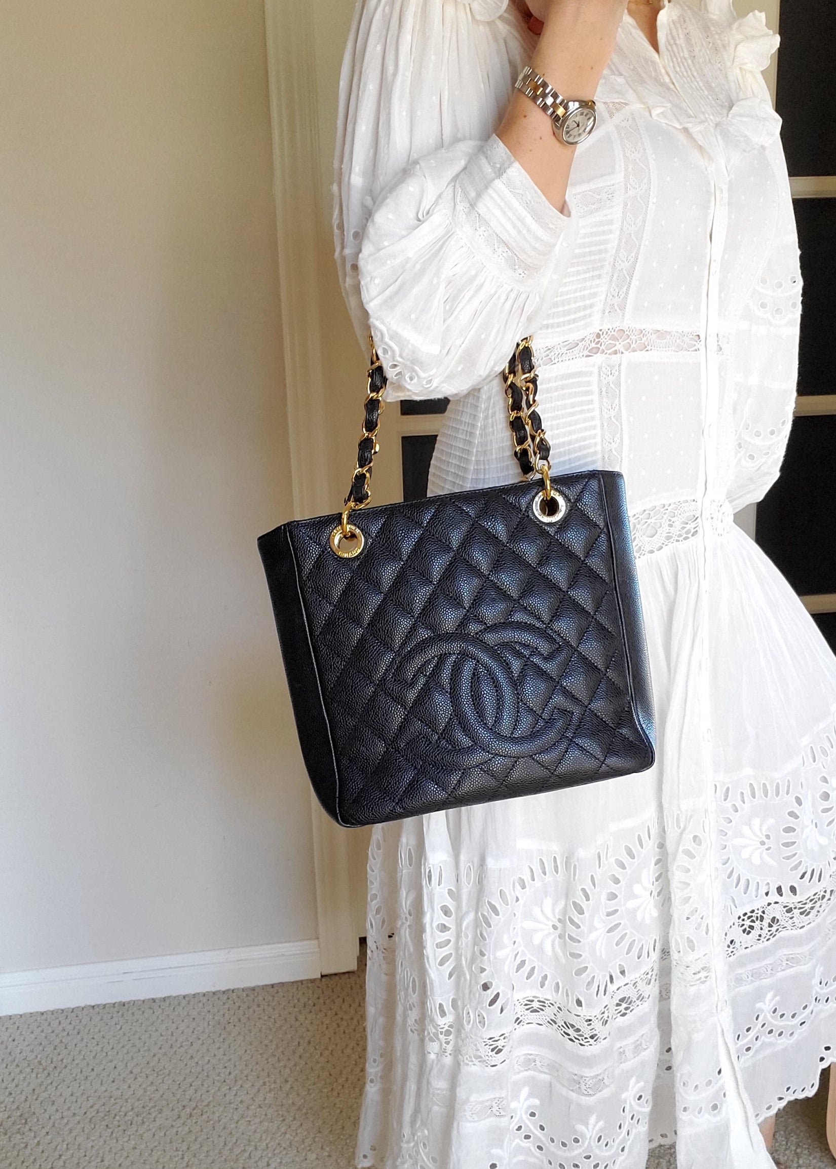 Chanel Black Caviar Petit 2011 Quilted Tote Bag - Rovelle Bags