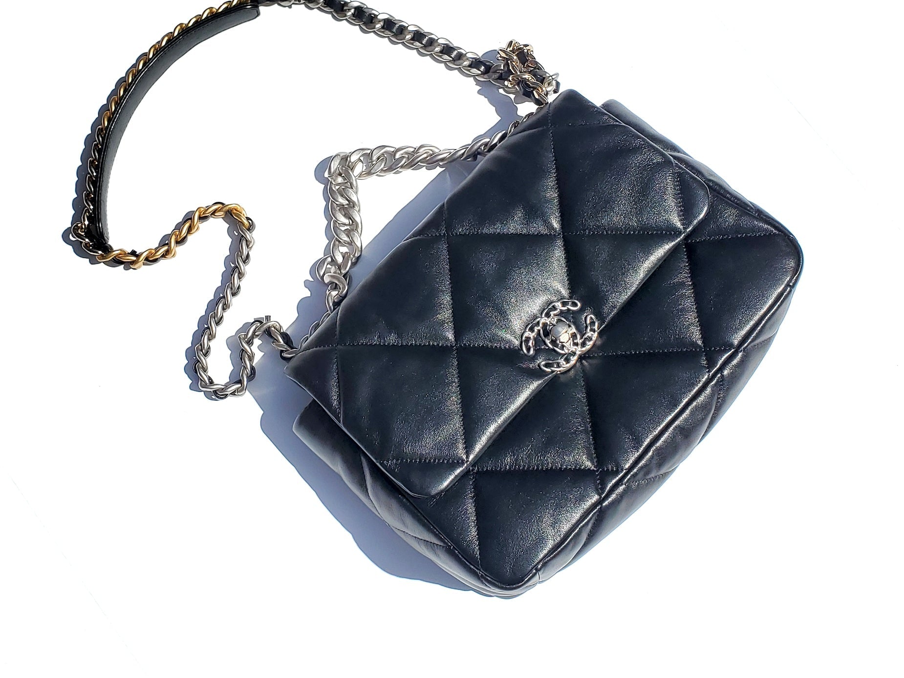 Chanel 19 22C Black Lambskin Quilted Flap Bag - Rovelle Bags