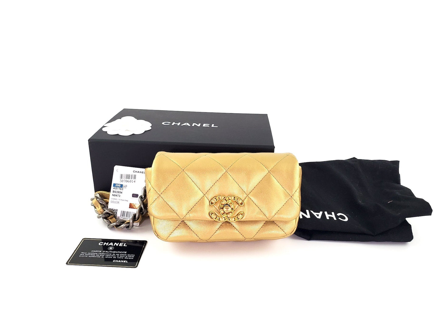 Chanel 19 2020 Metallic Gold Goatskin Handbag - Rovelle Bags