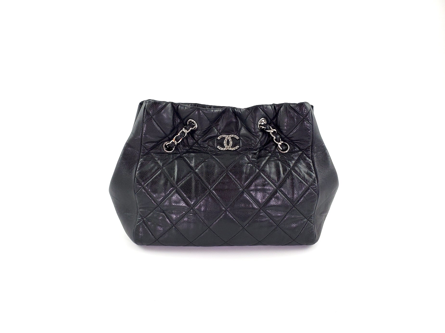 Chanel Black Brilliant Cells Quilted Leather Tote Bag - Rovelle Bags