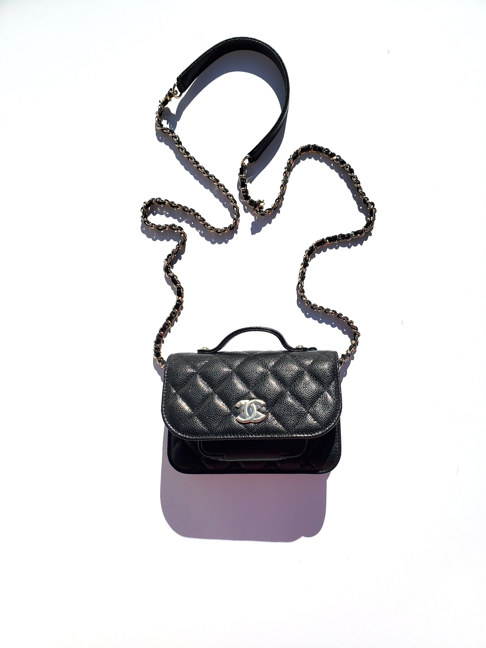 Chanel New CHANEL Black Caviar Mini Crossbody Bag - Rovelle Bags