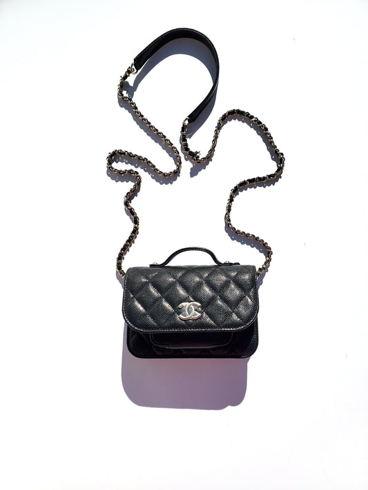 Chanel New CHANEL Black Caviar Mini Crossbody Bag - Rovelle Bags