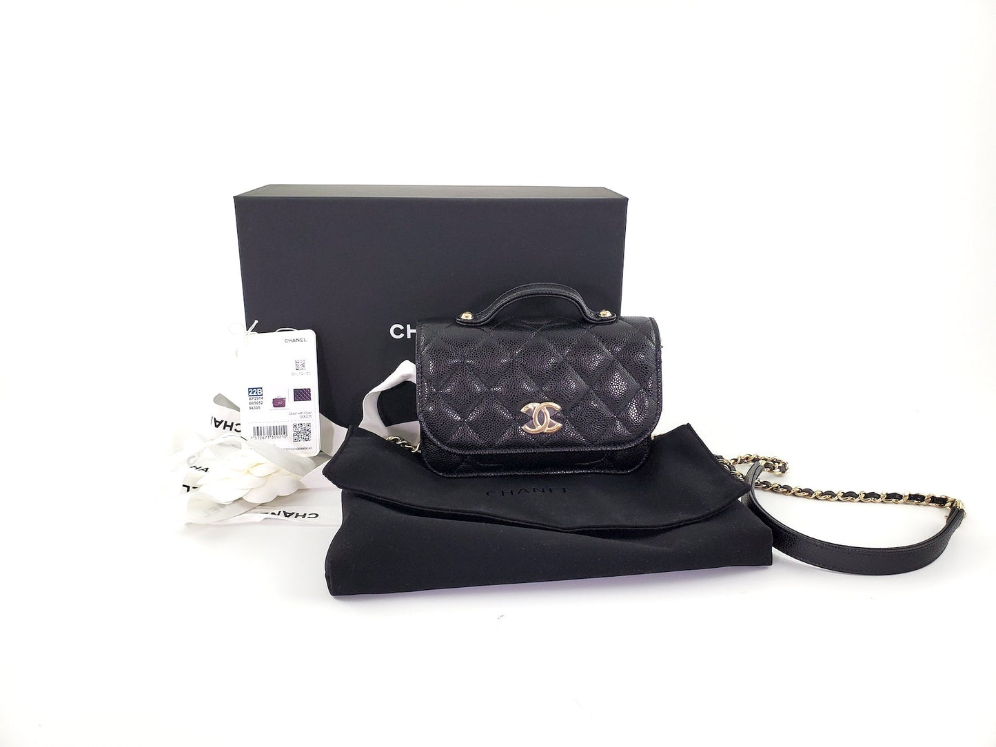 Chanel New CHANEL Black Caviar Mini Crossbody Bag - Rovelle Bags