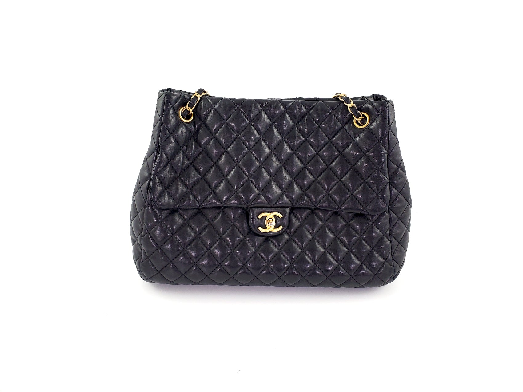 Chanel Black Large Fluffy CC Shopping Tote Bag - Rovelle Bags