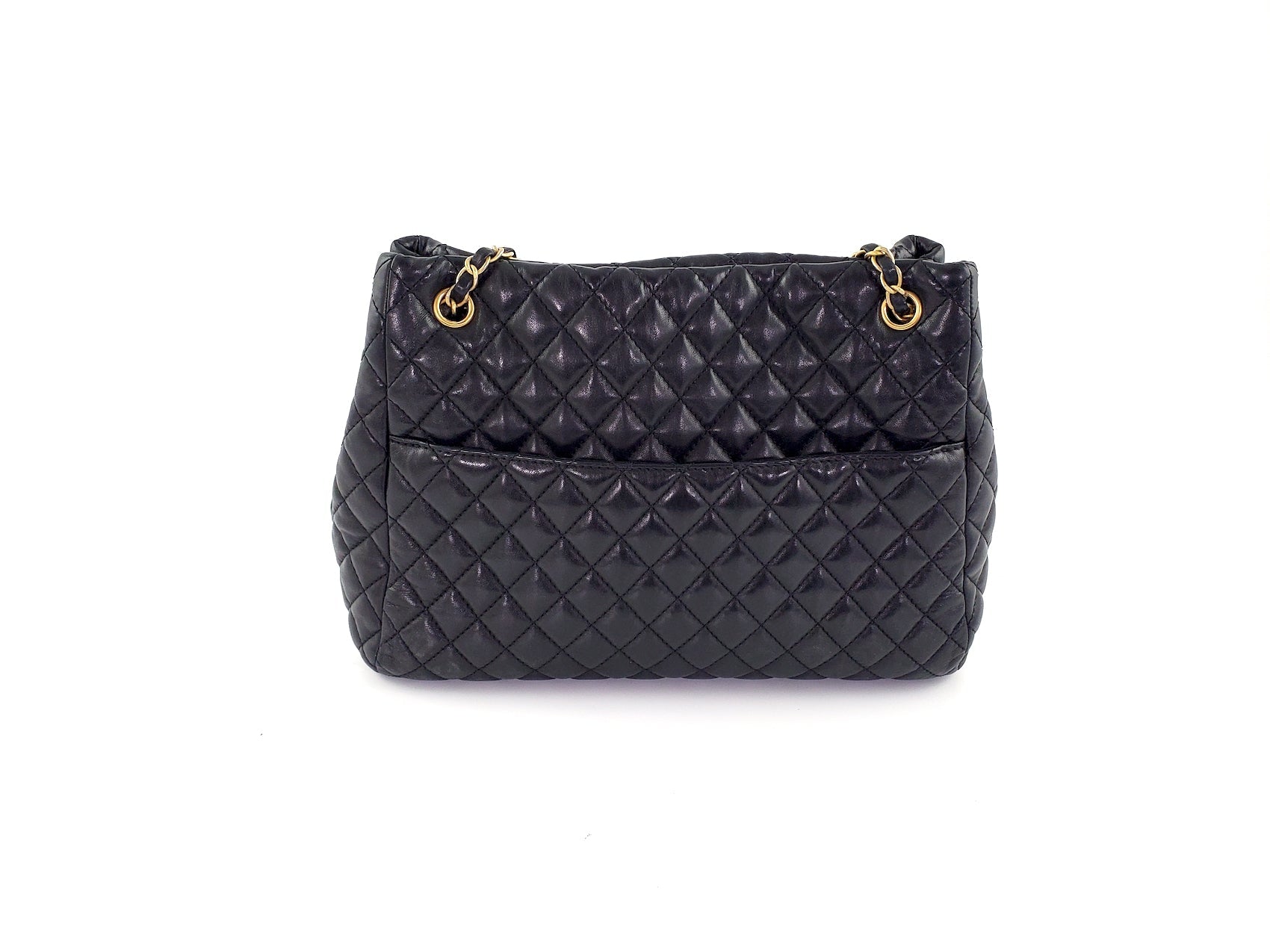 Chanel Black Large Fluffy CC Shopping Tote Bag - Rovelle Bags