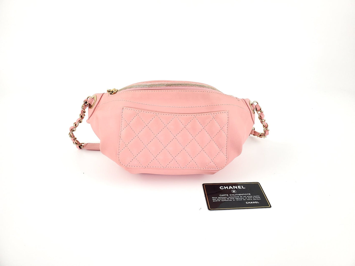 Chanel Pink Leather CC Quilted Bi Handbag - Rovelle Bags