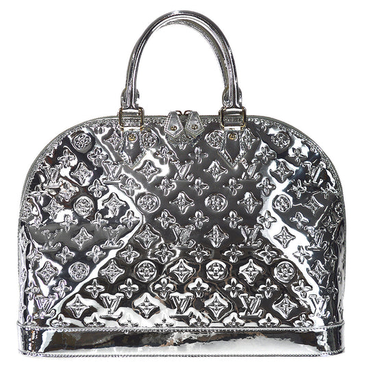 Louis Vuitton 2008 Alma MM Handbag Monogram Miroir Silver M93623