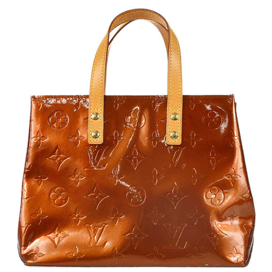 Louis Vuitton 2001 Bronze Vernis Reade PM Tote Handbag M91146