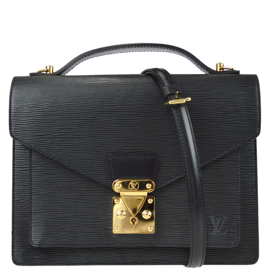 Louis Vuitton 2003 Black Epi Monceau 28 M52122