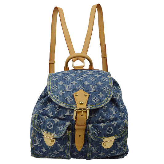 Louis Vuitton 2006 Sac a Dos GM Monogram Denim Blue M95056