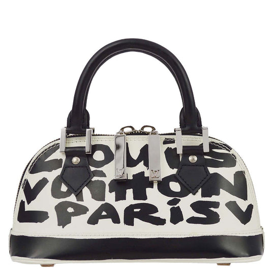 Louis Vuitton 2001 Black Graffiti Alma PM Handbag M92177